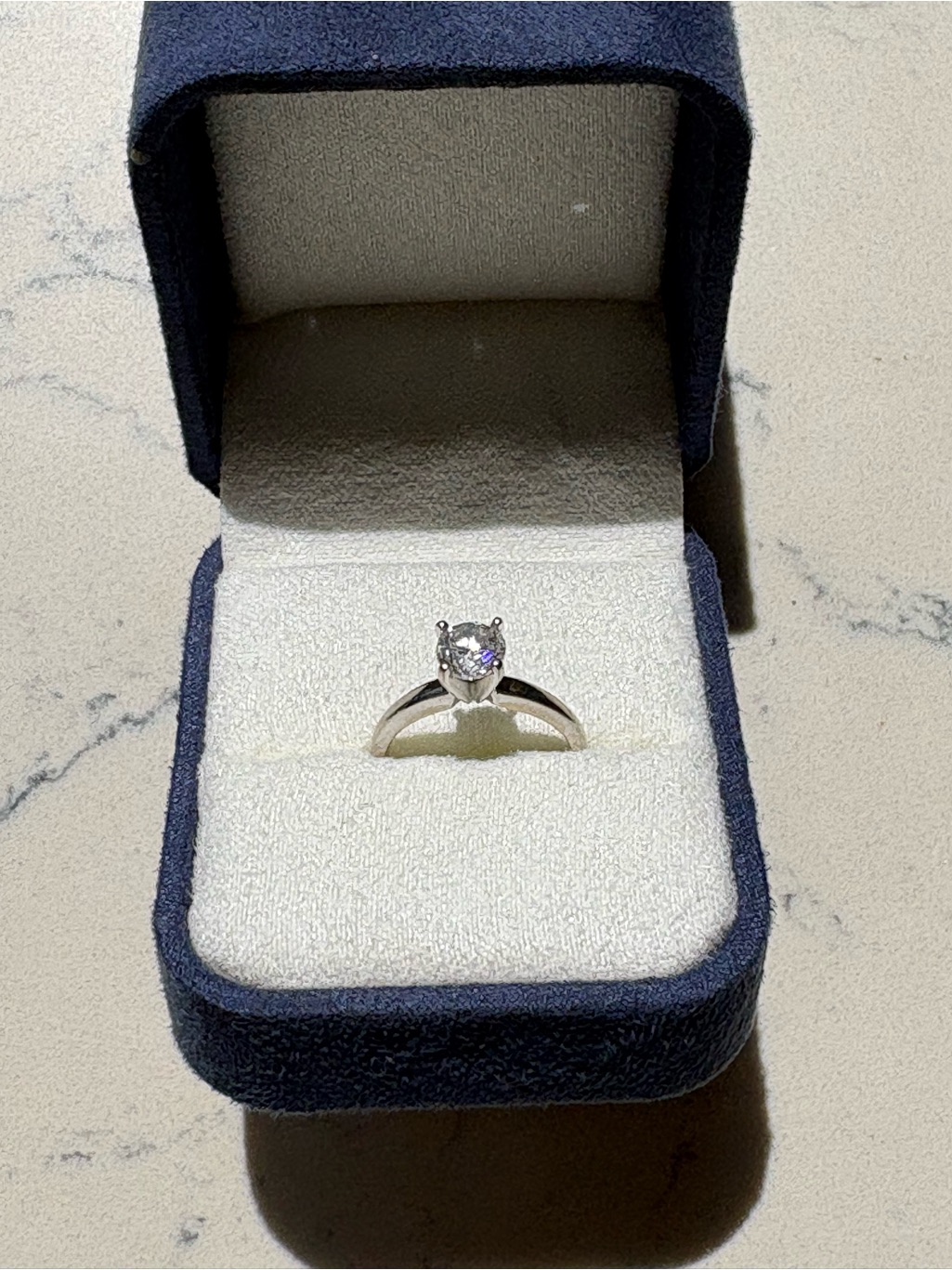 098 Ct Diamond White Gold Engagement Ring